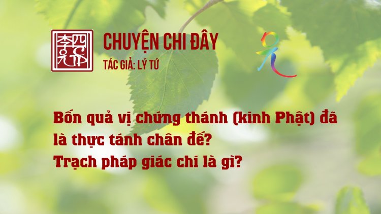 Bốn Quả Vị Chứng Thánh (Kinh Phật) Đã Là Thực Tánh Chân Đế? Trạch Pháp Giác Chi Là Gì?