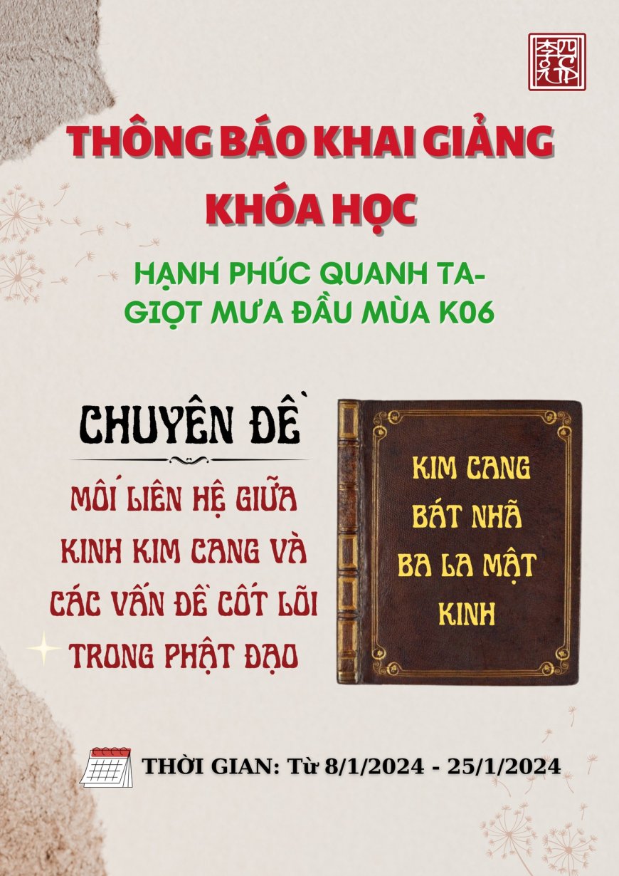 Thông Báo Khai Giảng Khóa Học Hạnh Phúc Quanh Ta - Giọt Mưa Đầu Mùa K06